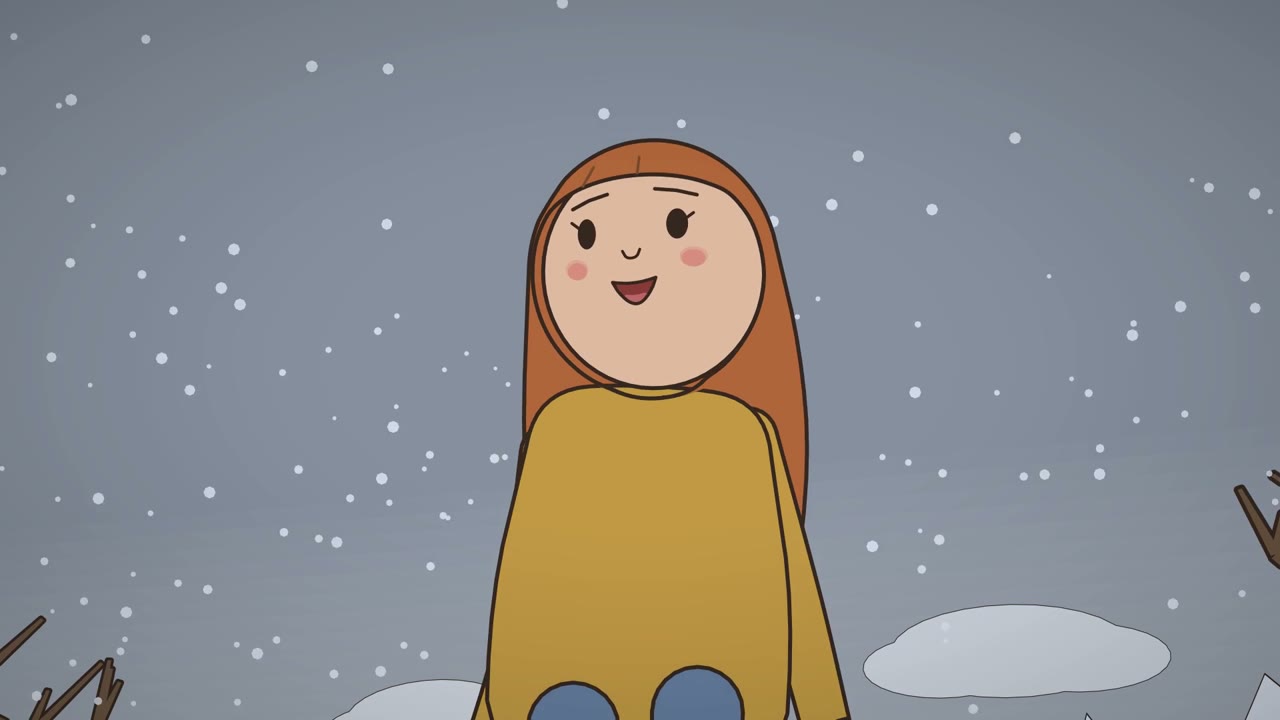 Ella in the snow, a frame from the finished film